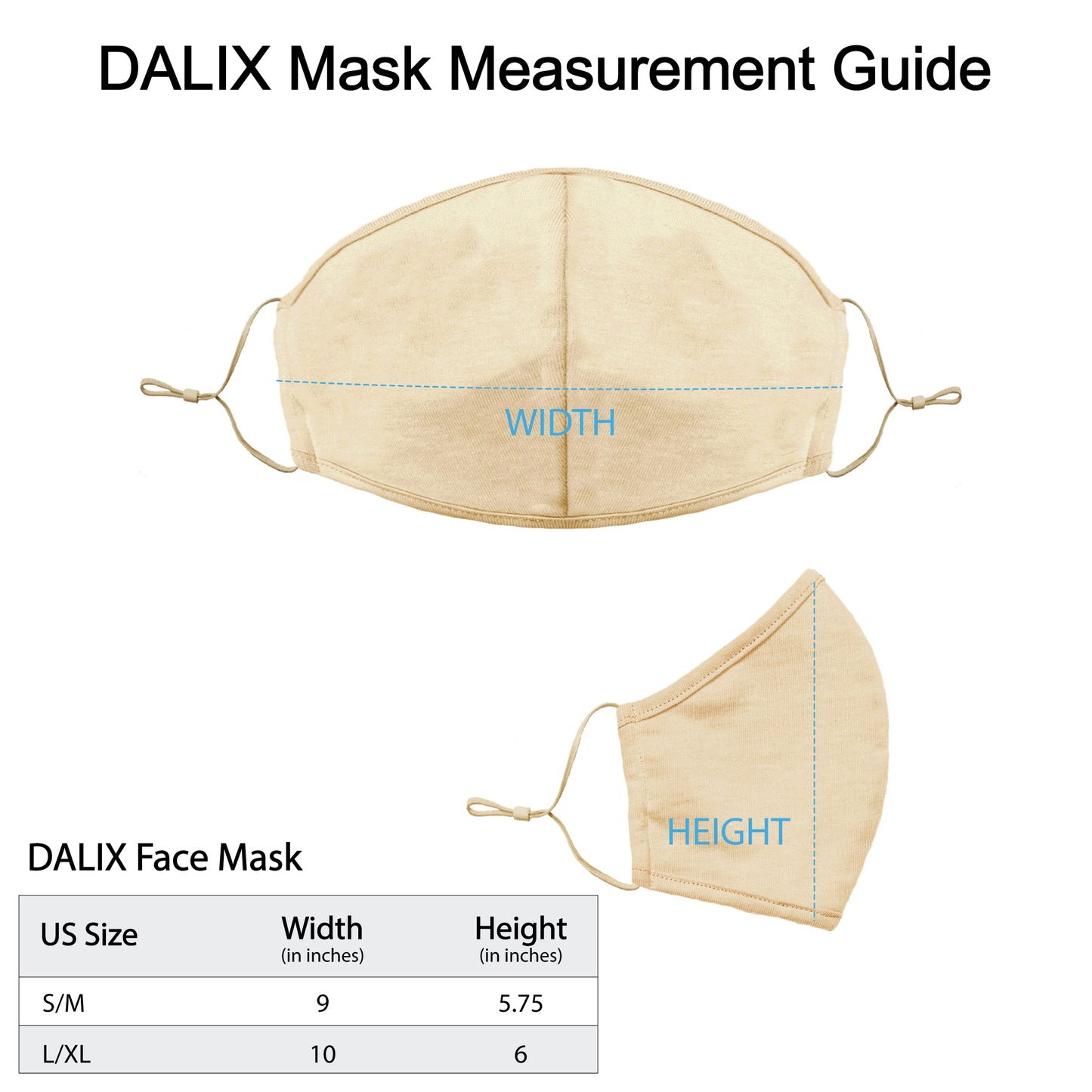 Dalix Skin Tone Cloth Face Mask 3 Layer Filter Pocket Nose Piece