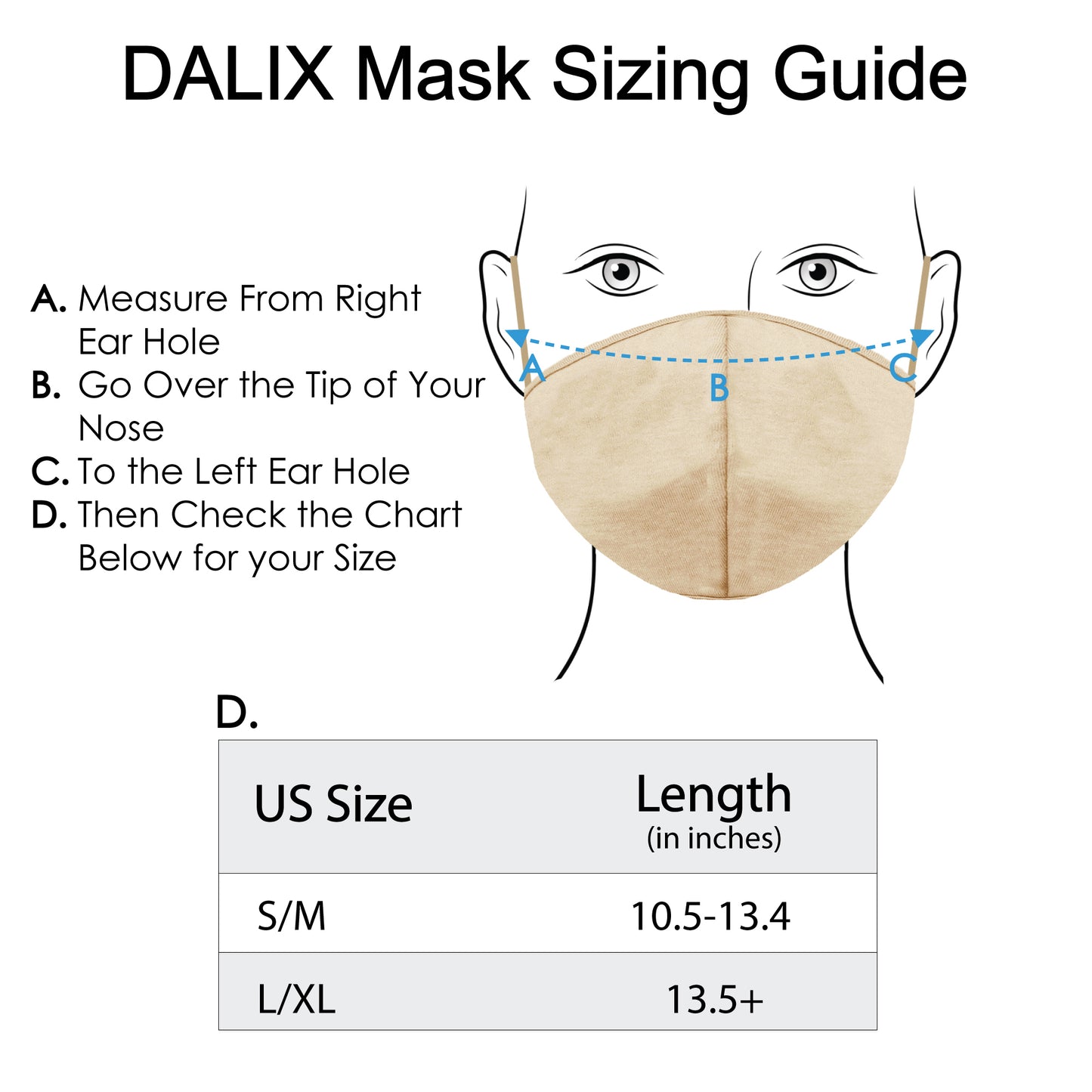 Dalix Skin Tone Cloth Face Mask 3 Layer Filter Pocket Nose Piece