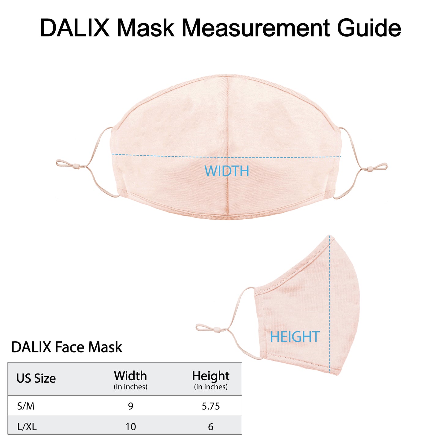 Dalix Skin Tone Cloth Face Mask 3 Layer Filter Pocket Nose Piece