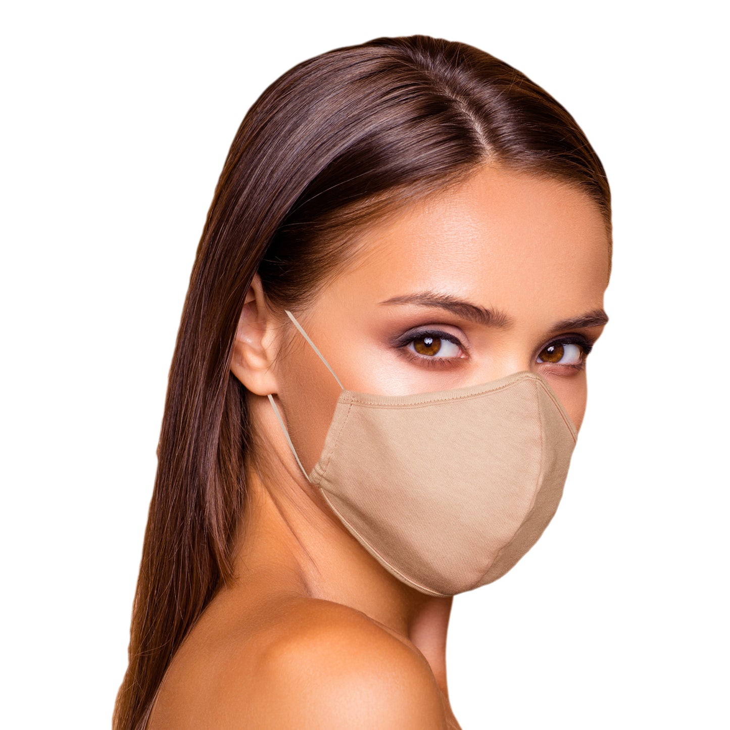 Dalix Skin Tone Cloth Face Mask 3 Layer Filter Pocket Nose Piece