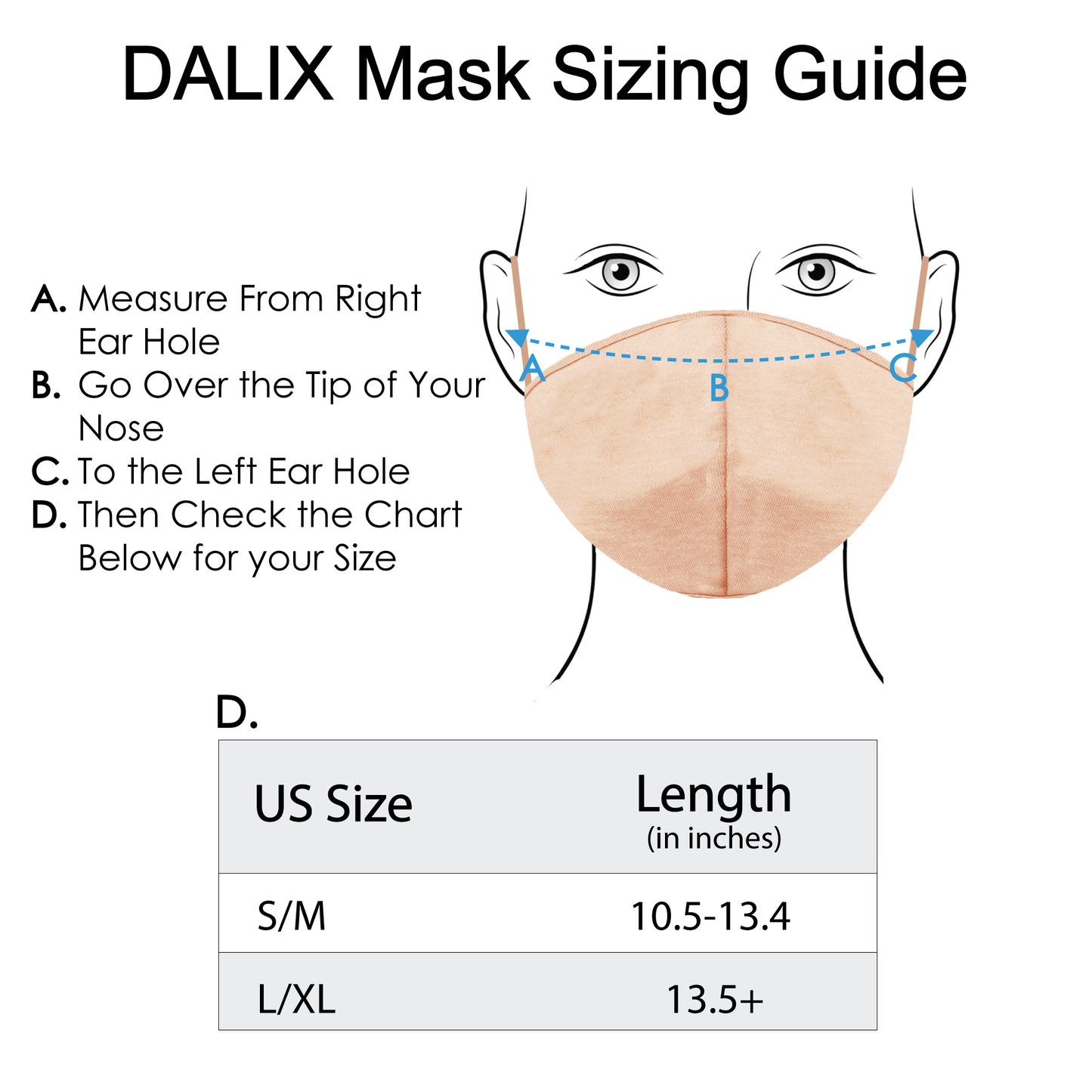 Dalix Skin Tone Cloth Face Mask 3 Layer Filter Pocket Nose Piece