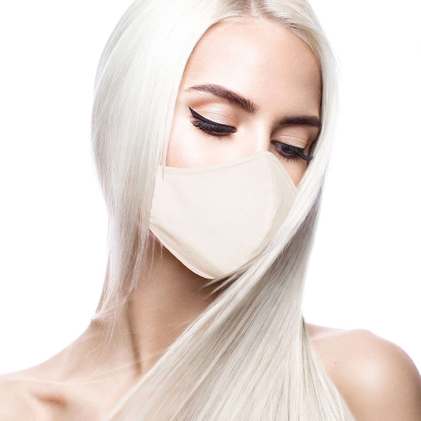 Dalix Skin Tone Cloth Face Mask 3 Layer Filter Pocket Nose Piece