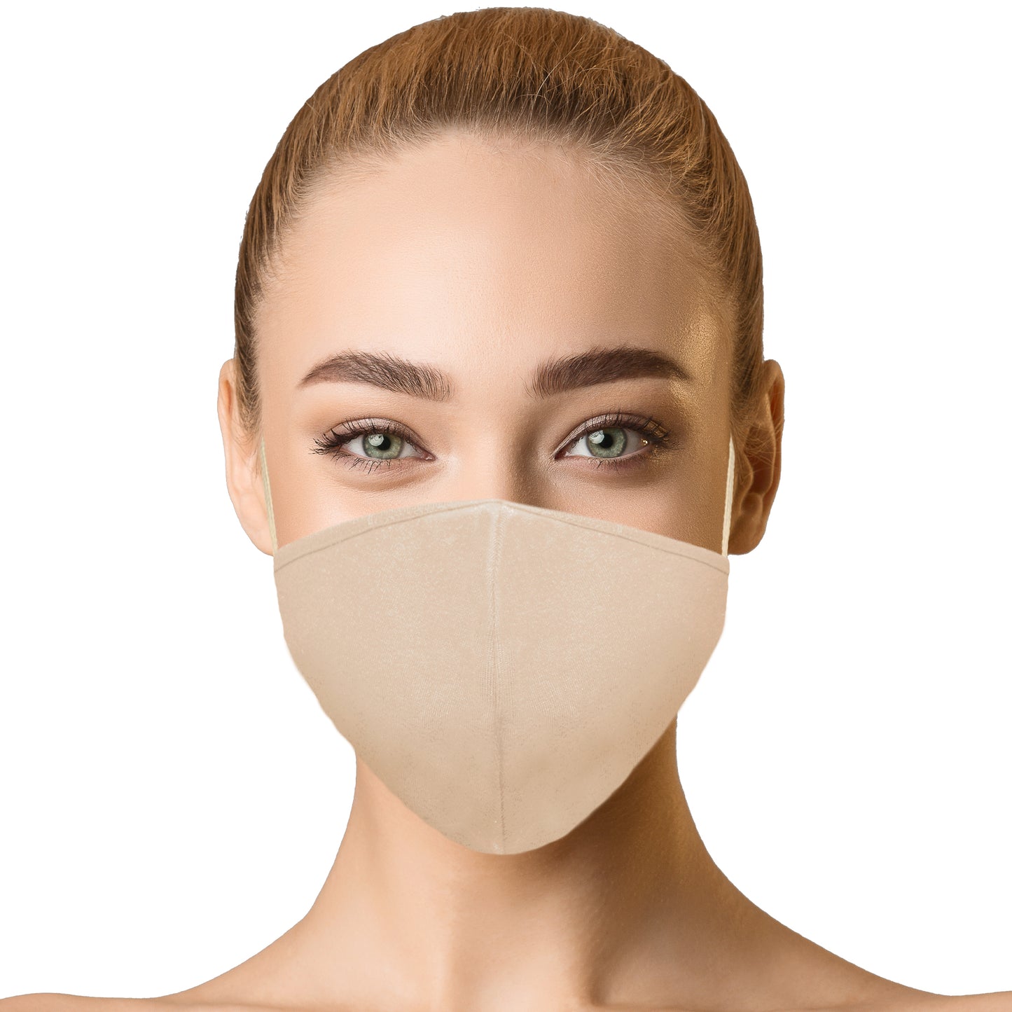 Dalix Skin Tone Cloth Face Mask 3 Layer Filter Pocket Nose Piece