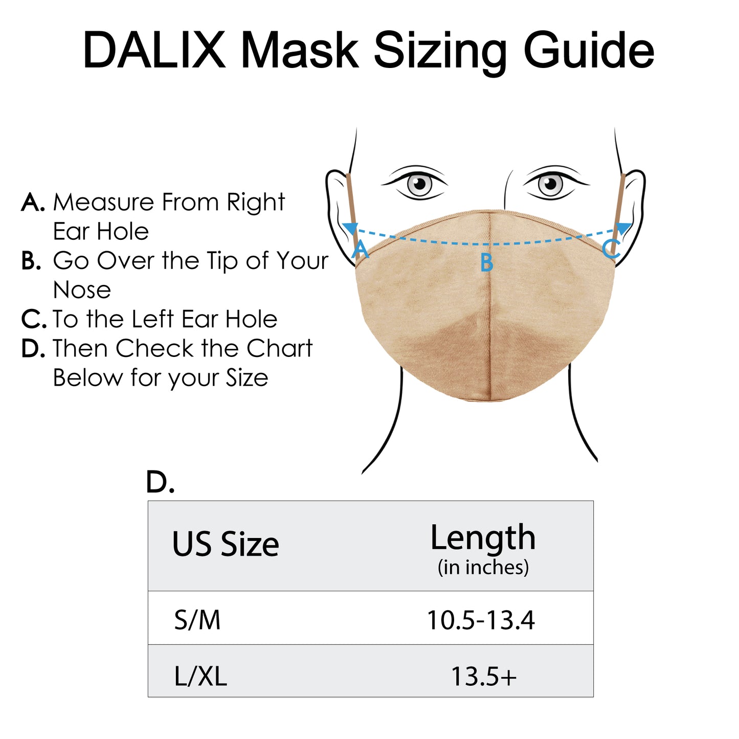 Dalix Skin Tone Cloth Face Mask 3 Layer Filter Pocket Nose Piece