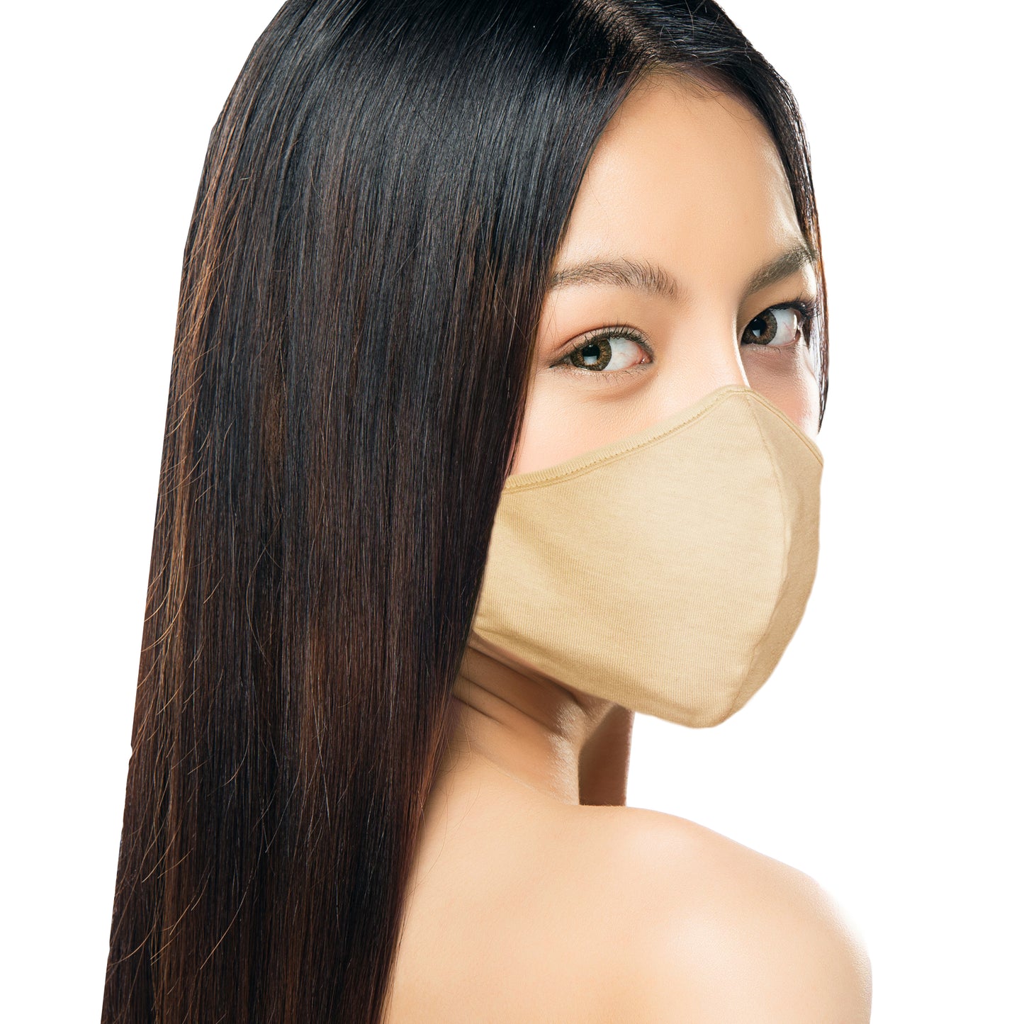 Dalix Skin Tone Cloth Face Mask 3 Layer Filter Pocket Nose Piece (3-Pack)