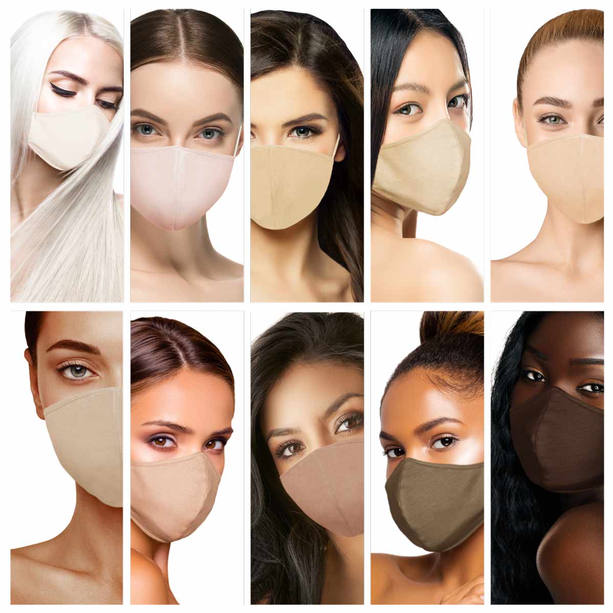 Dalix Skin Tone Cloth Face Mask 3 Layer Filter Pocket Nose Piece