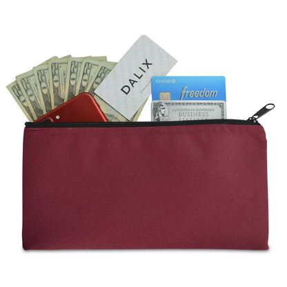 DALIX Zipper Bank Deposit Money Bags Cash Coin Pouch 6 Pack