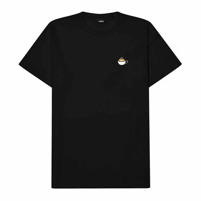 Dalix Cappuccino Embroidered Cotton Relaxed Boxy Fit Short Sleeve Crewneck Tee Shirt Mens in Black 2XL XX-Large