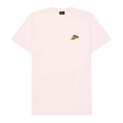 Dalix Pizza Embroidered Relaxed Heavy Soft Cotton T Shirt Mens in Pink 2XL XX-Large