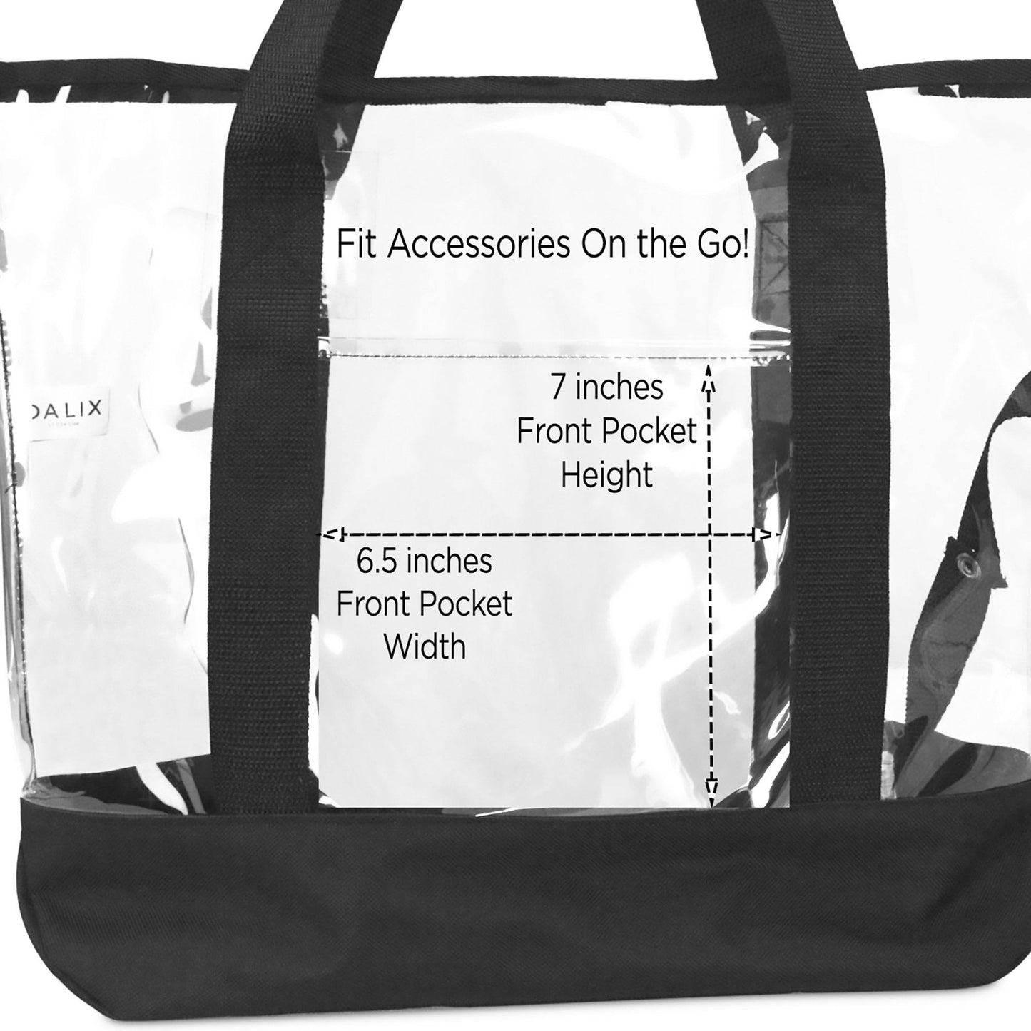 DALIX 20" Clear Handbag Shopping Tote with Small Bonus Pouch (Transparent) Shopping Totes DALIX