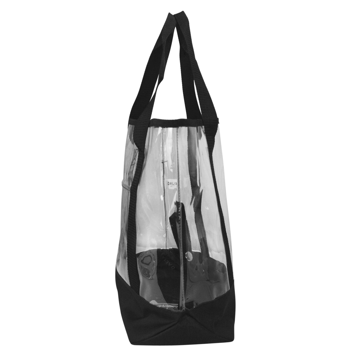 DALIX 20" Clear Handbag Shopping Tote with Small Bonus Pouch (Transparent) Shopping Totes DALIX
