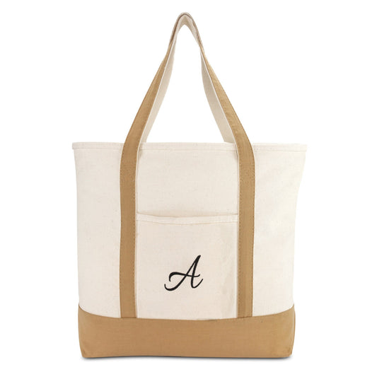 DALIX Tote Bag Satchel Shoulder Bags for Women Beach Totes Brown Ballent A-Z Shopping Totes DALIX