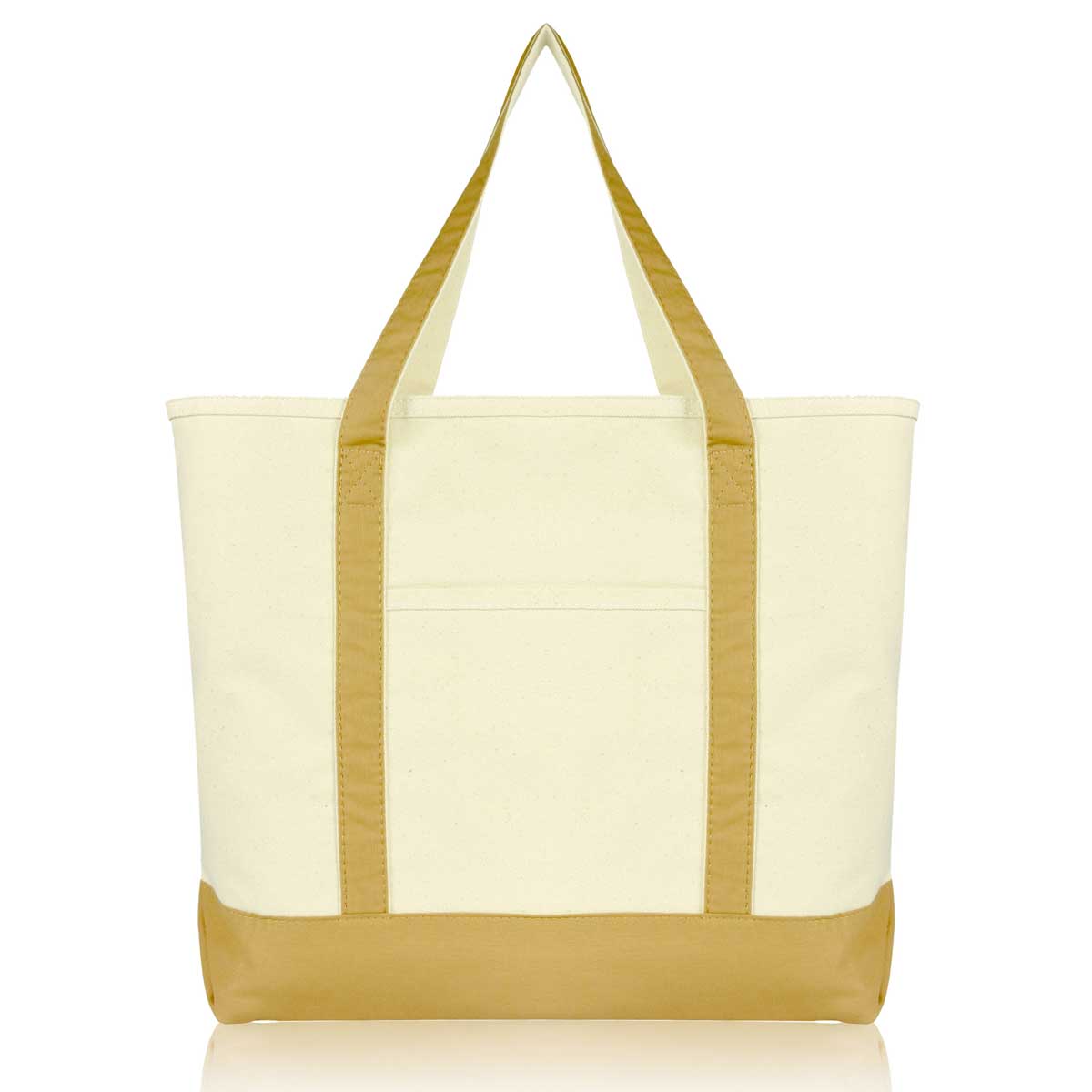 Dalix 22" Cotton Canvas Tote Bag (Zippered Top)