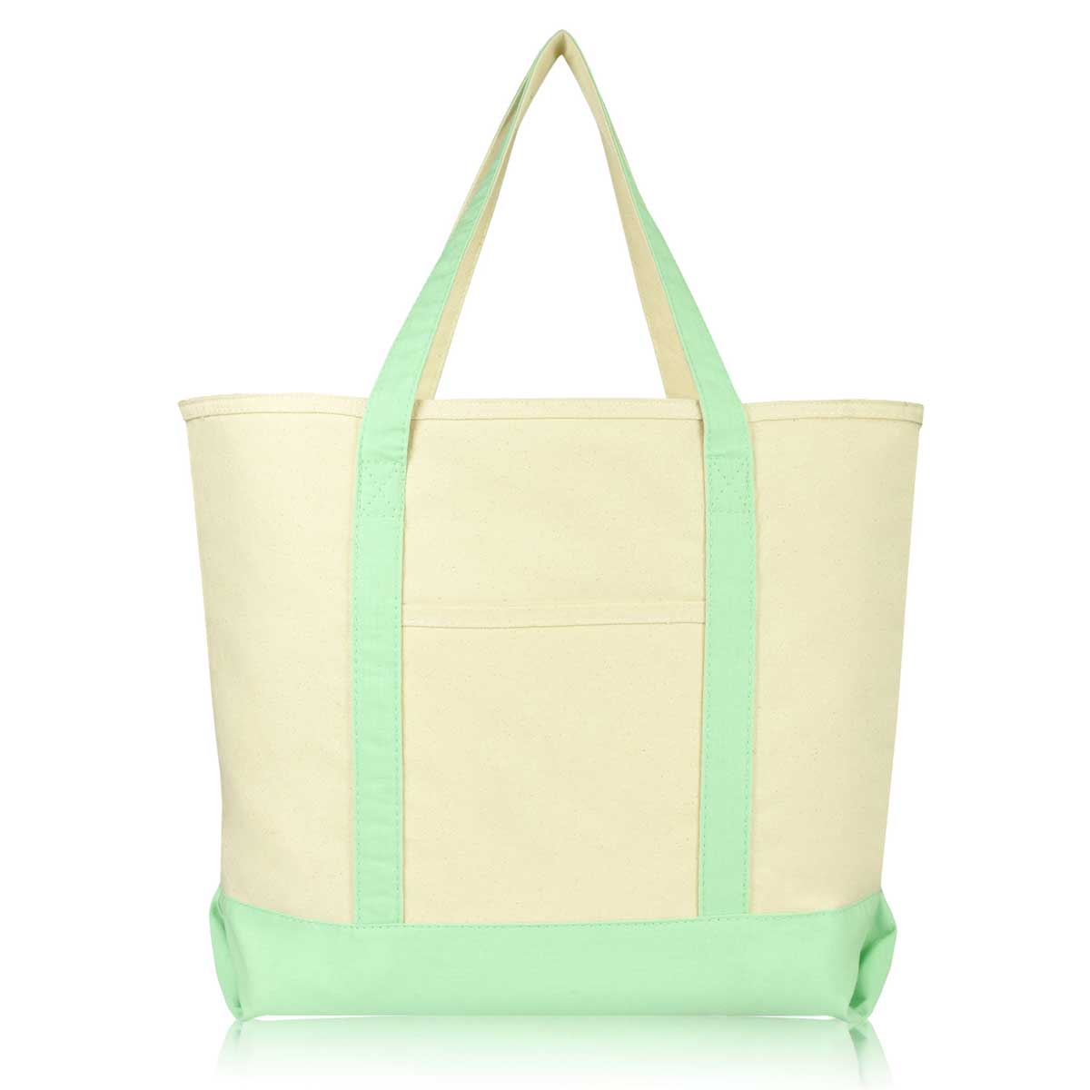 Dalix 22" Cotton Canvas Tote Bag (Zippered Top)