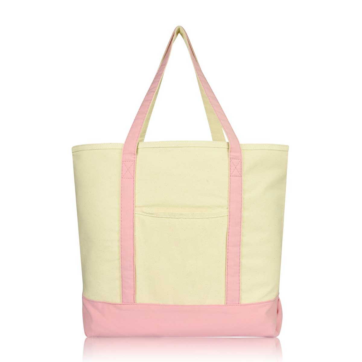 Canvas Tote Bags with Zipper Closure and Front Pocket