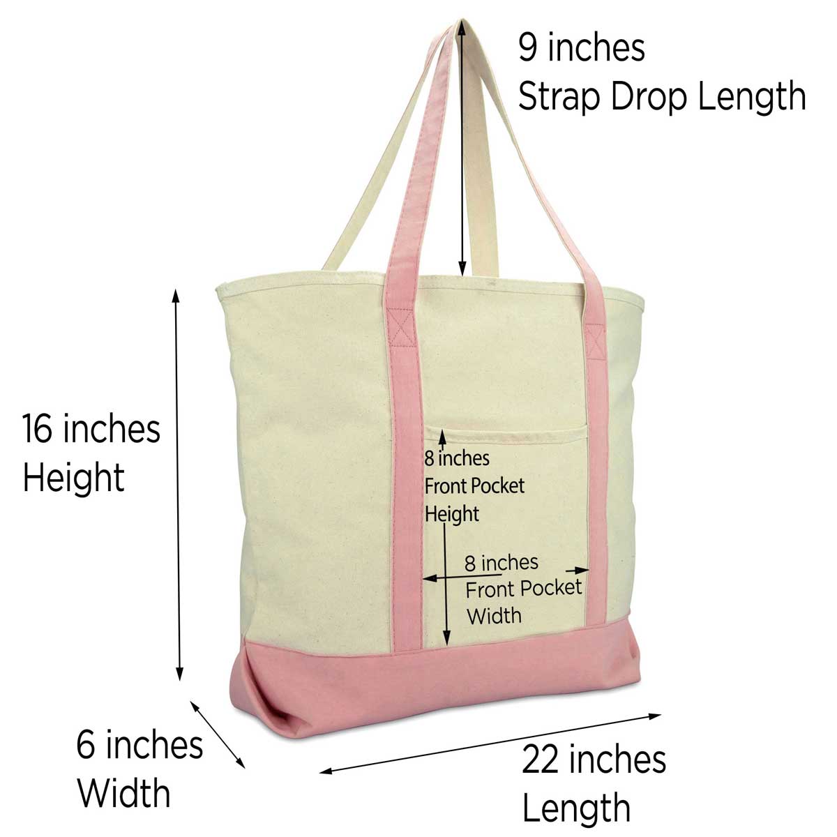 Dalix Personalized Shopping Tote Bag Monogram Pink Initial Zippered Letter A-Z
