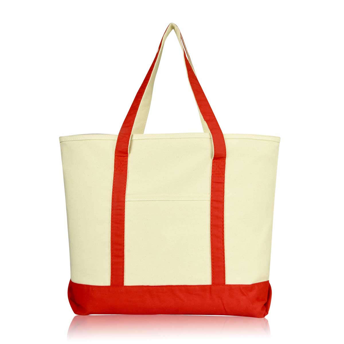 Dalix 22" Cotton Canvas Tote Bag (Zippered Top)