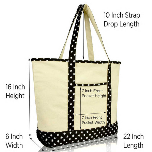 Dalix Black Star Zodiac Tote Bag