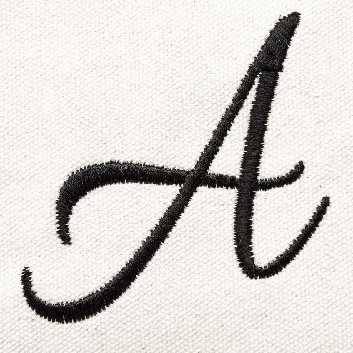Dalix Initial A-Z Premium Tote Bag in Black