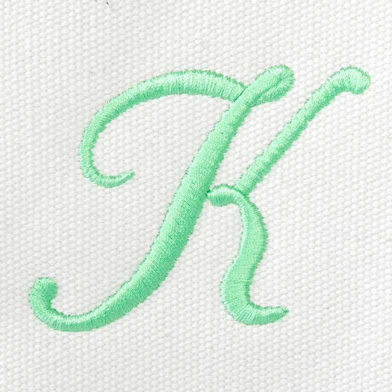 Dalix Initial A-Z Premium Tote Bag in Mint Green