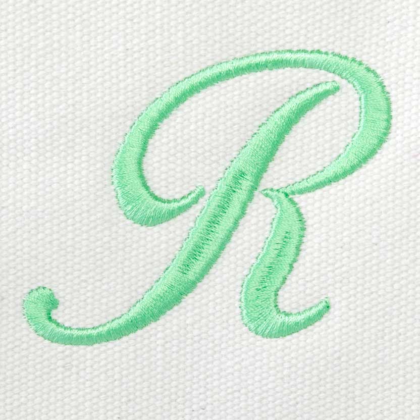 Dalix Initial A-Z Premium Tote Bag in Mint Green