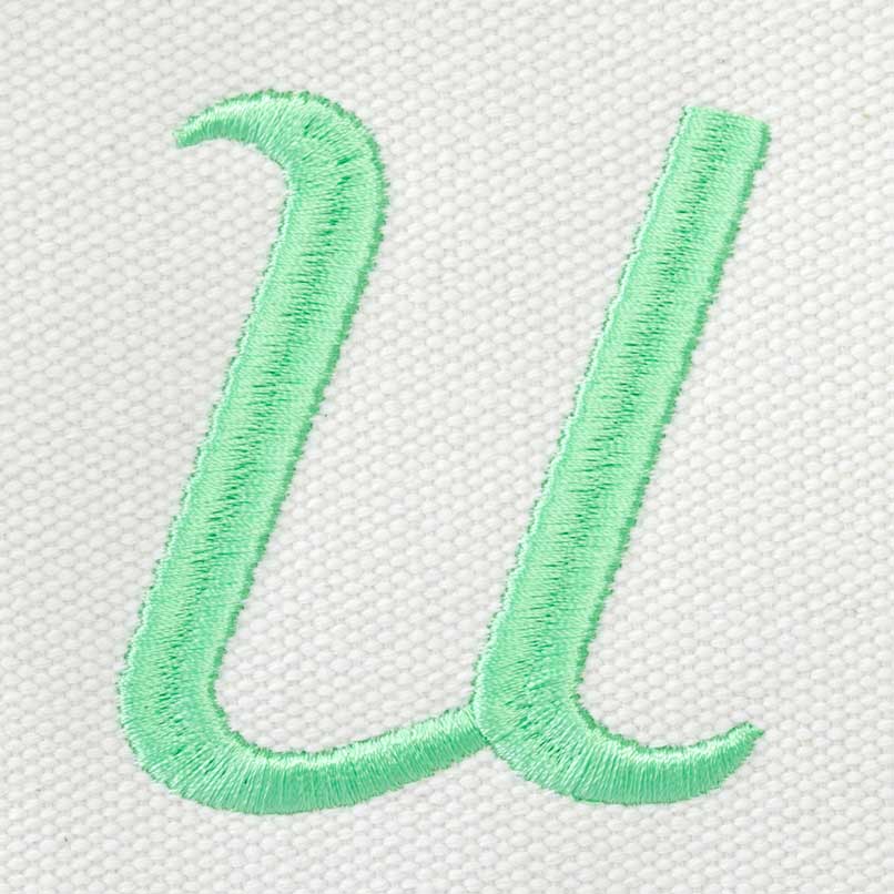 Dalix Initial A-Z Premium Tote Bag in Mint Green