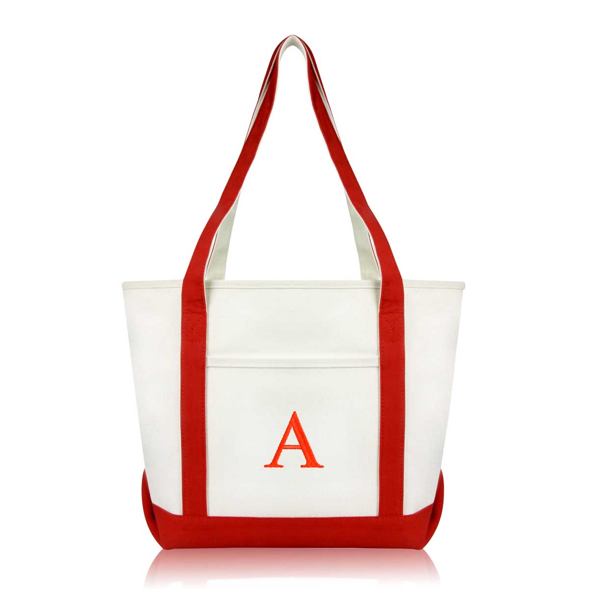 Dalix Medium Personalized Tote Bag Monogrammed Initial Letter - A