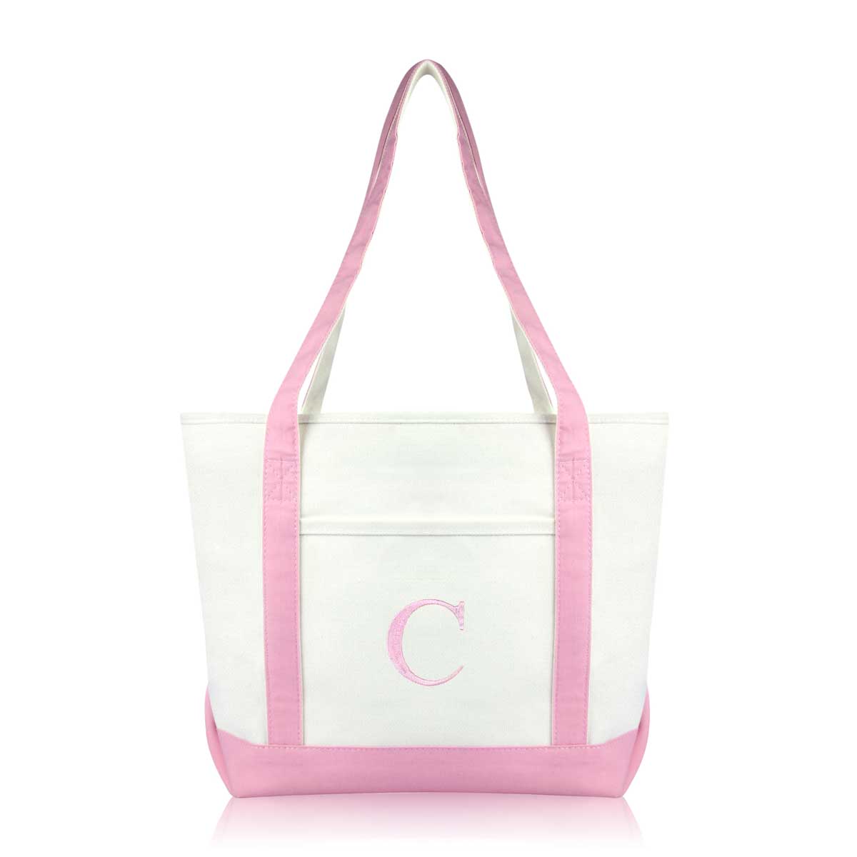 Dalix Medium Personalized Tote Bag Monogrammed Initial Letter - C
