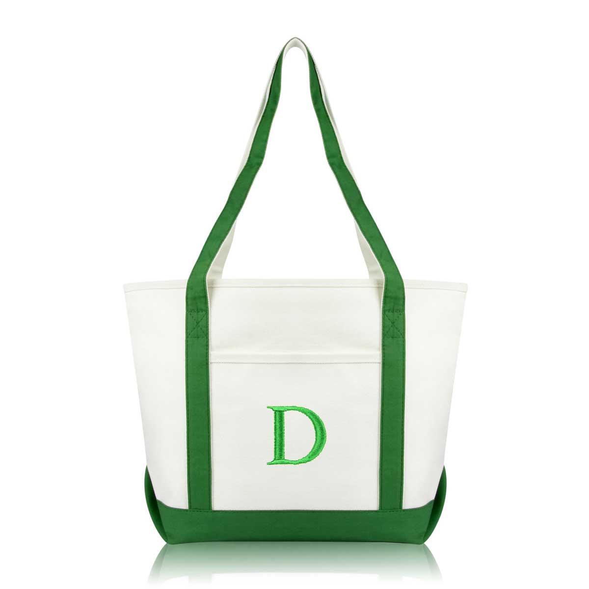 Dalix Medium Personalized Tote Bag Monogrammed Initial Letter - D
