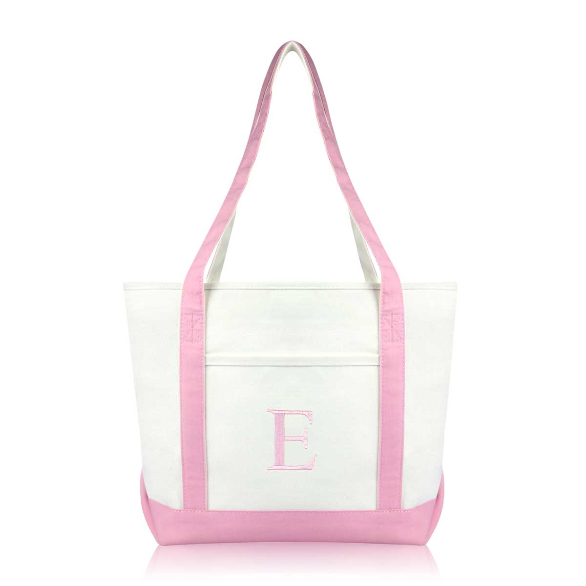 Dalix Medium Personalized Tote Bag Monogrammed Initial Letter - E