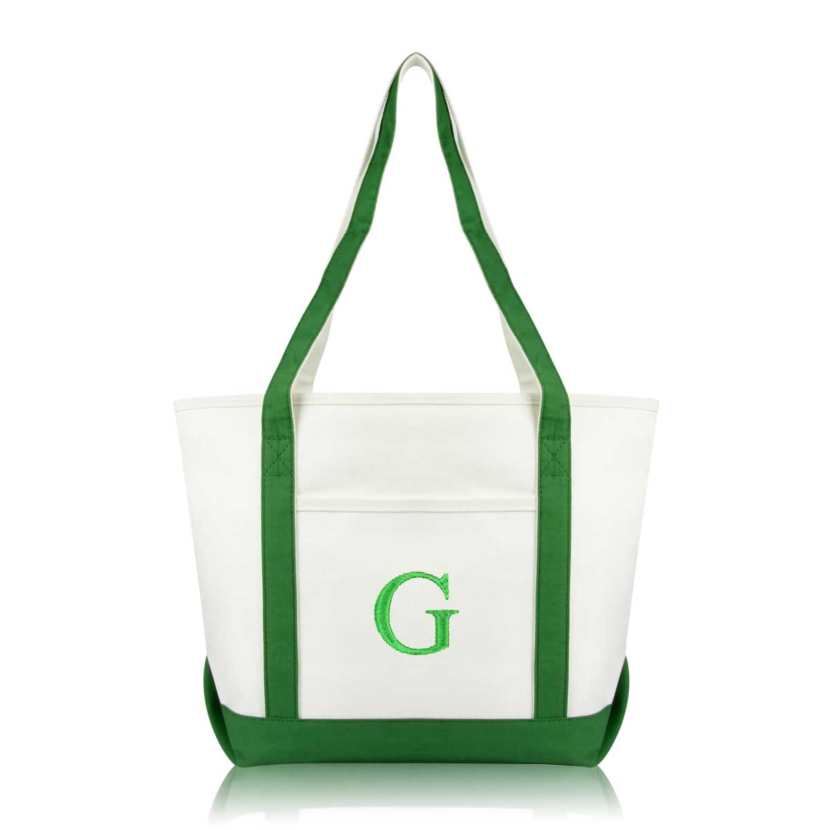 Dalix Medium Personalized Tote Bag Monogrammed Initial Letter - G
