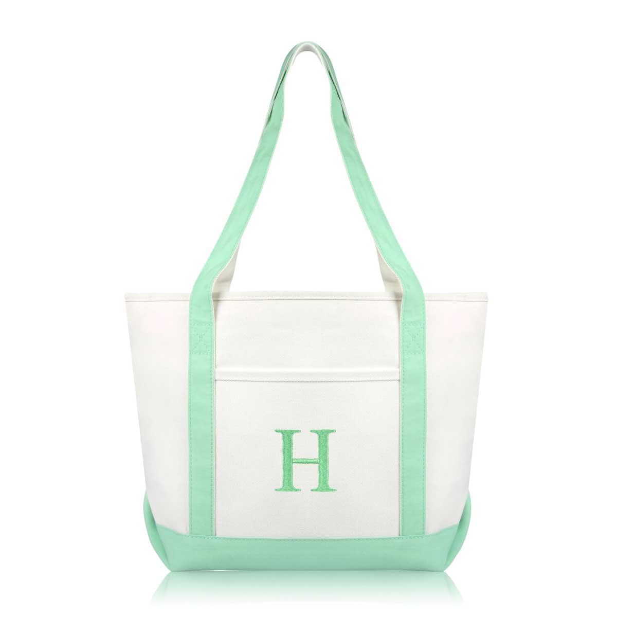 Dalix Medium Personalized Tote Bag Monogrammed Initial Letter - H
