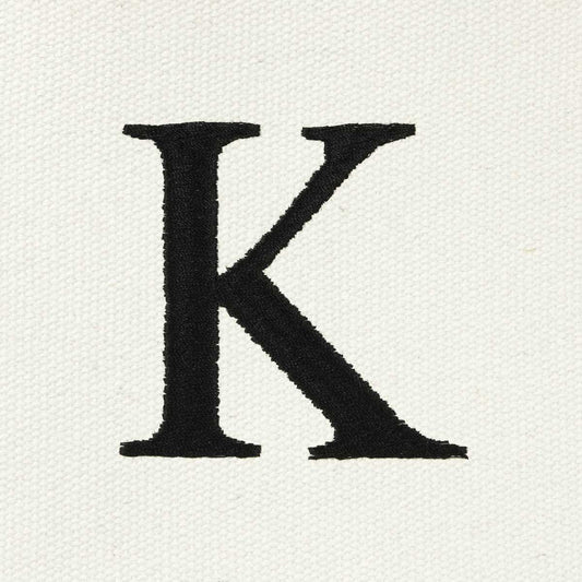 Dalix Medium Personalized Tote Bag Monogrammed Initial Letter - K