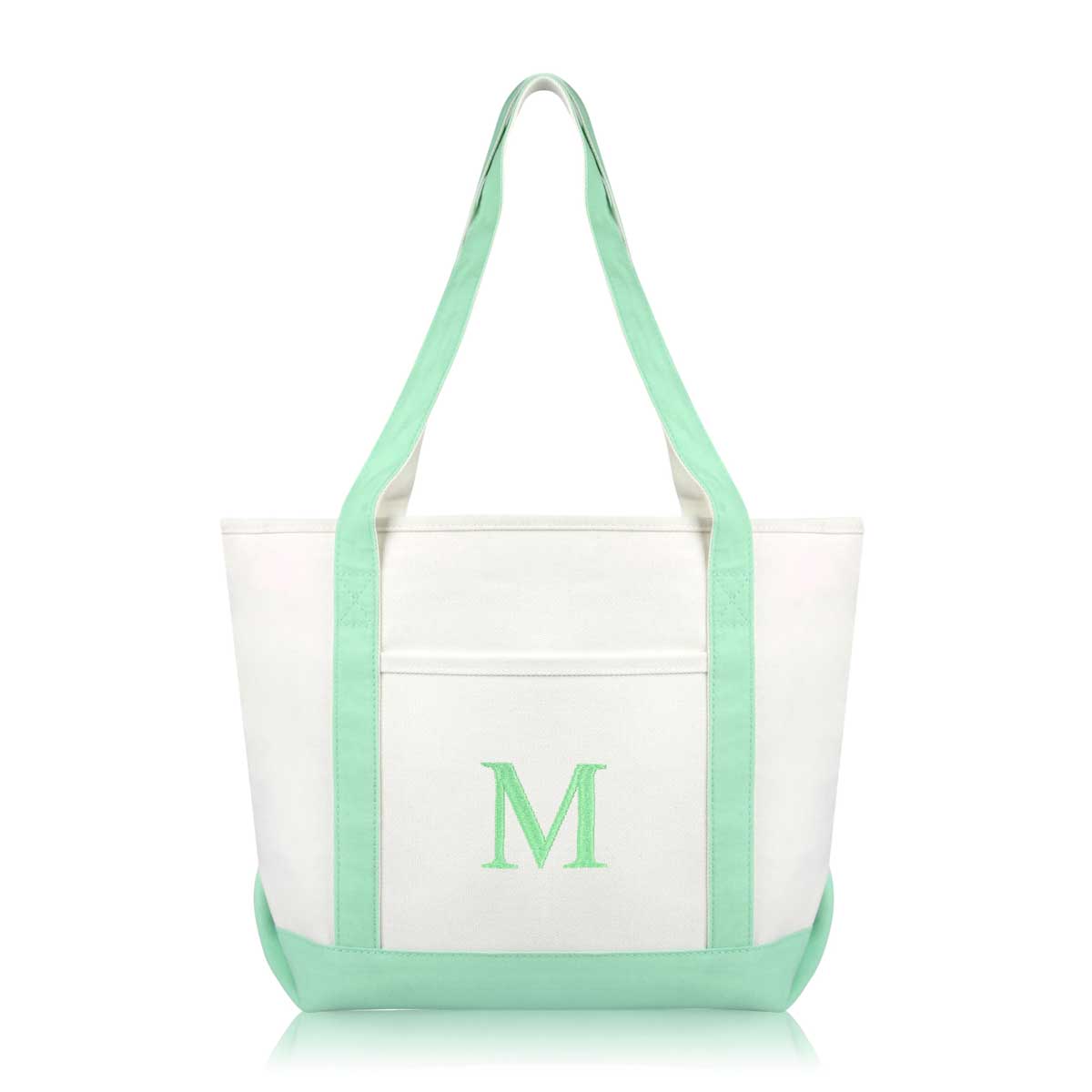 Dalix Medium Personalized Tote Bag Monogrammed Initial Letter - M