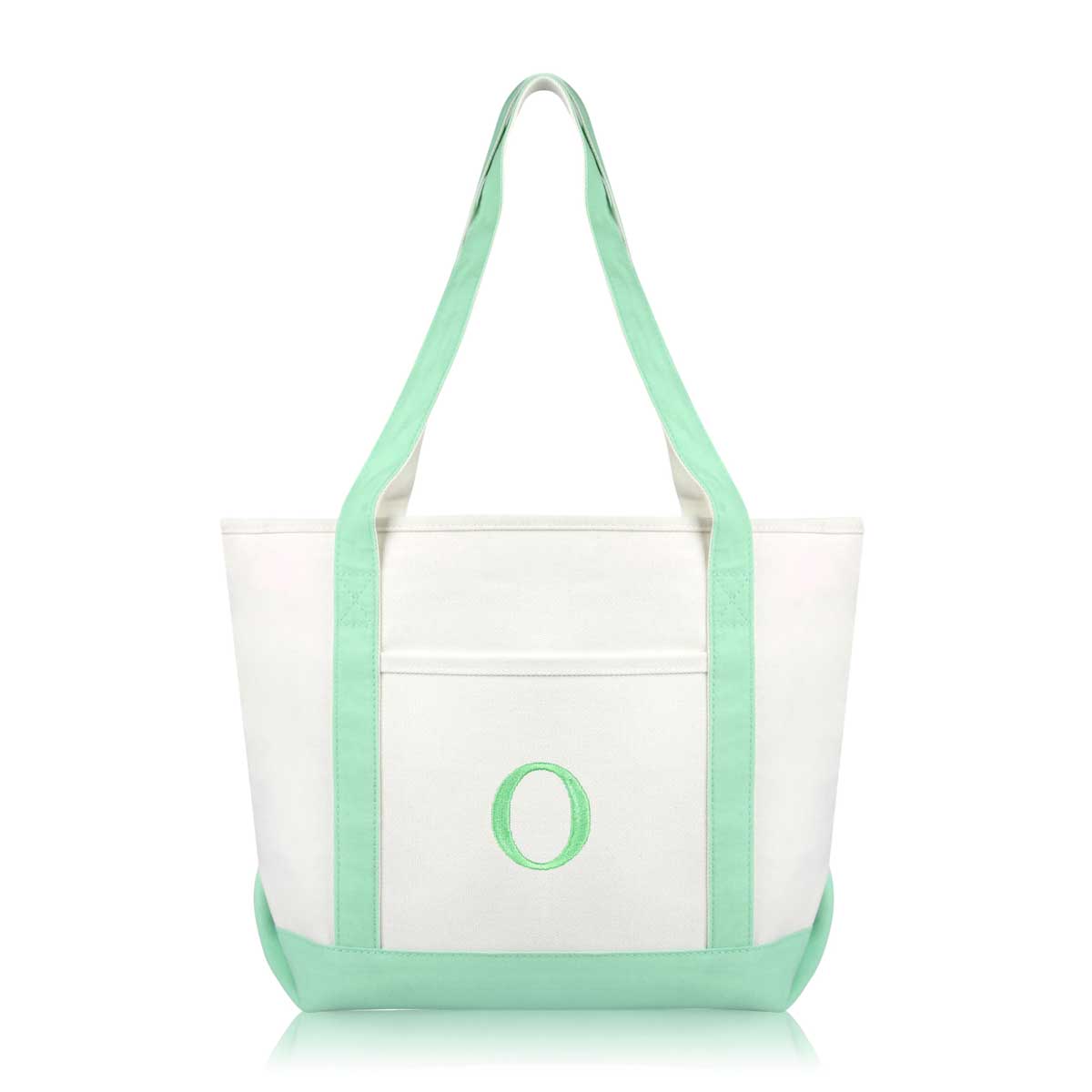 Dalix Medium Personalized Tote Bag Monogrammed Initial Letter - O