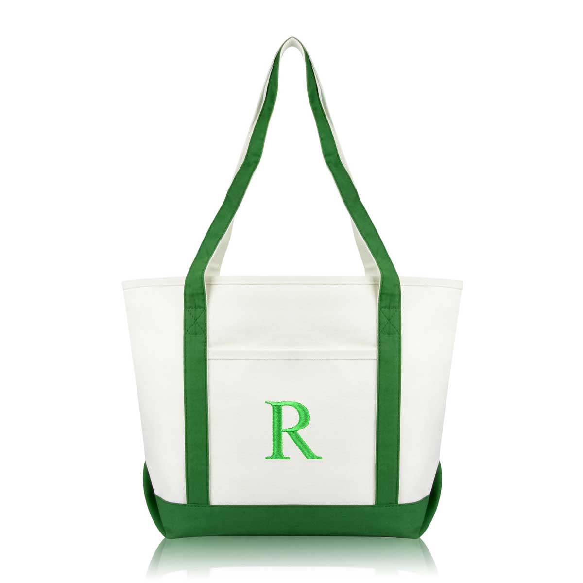 Dalix Medium Personalized Tote Bag Monogrammed Initial Letter - R