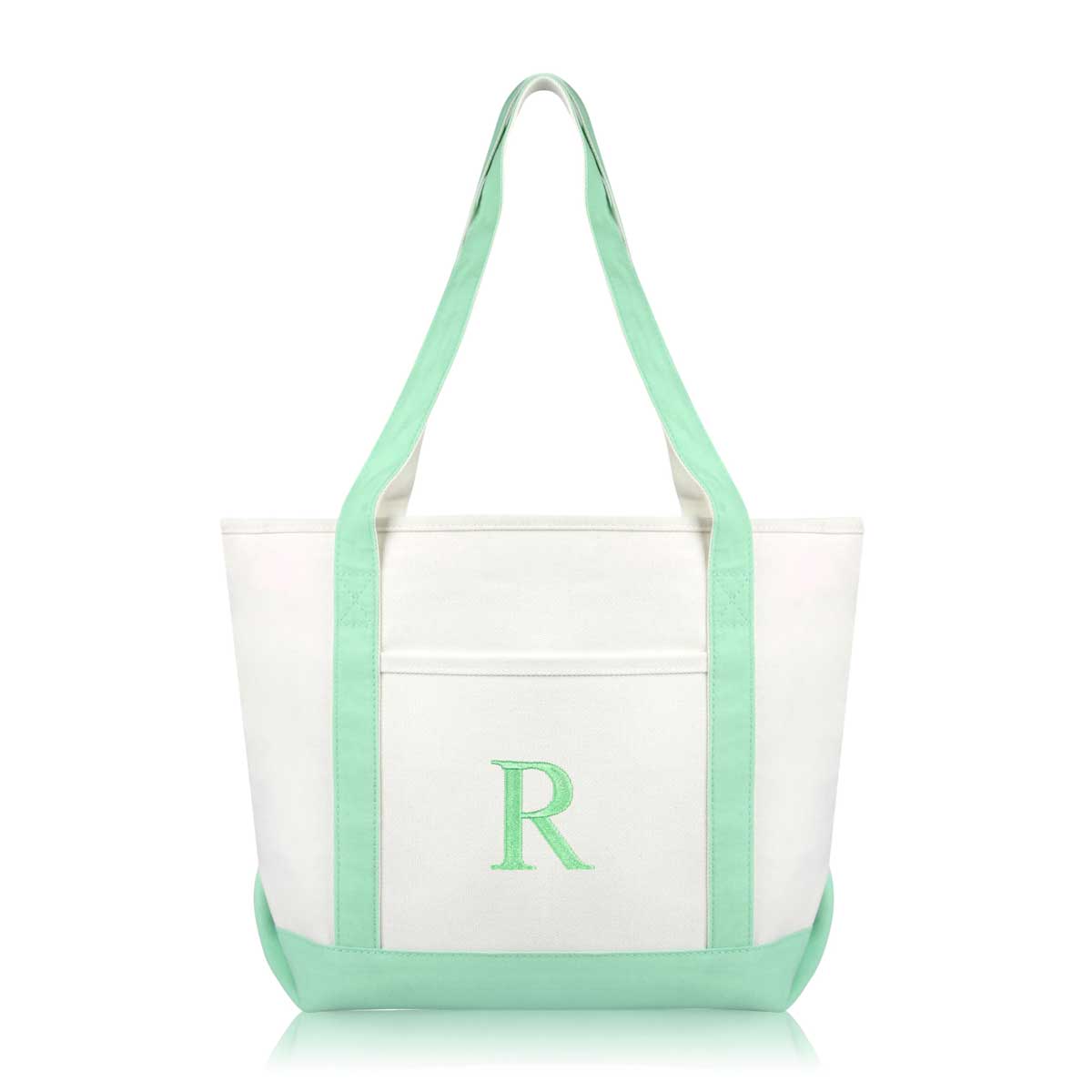 Dalix Medium Personalized Tote Bag Monogrammed Initial Letter - R
