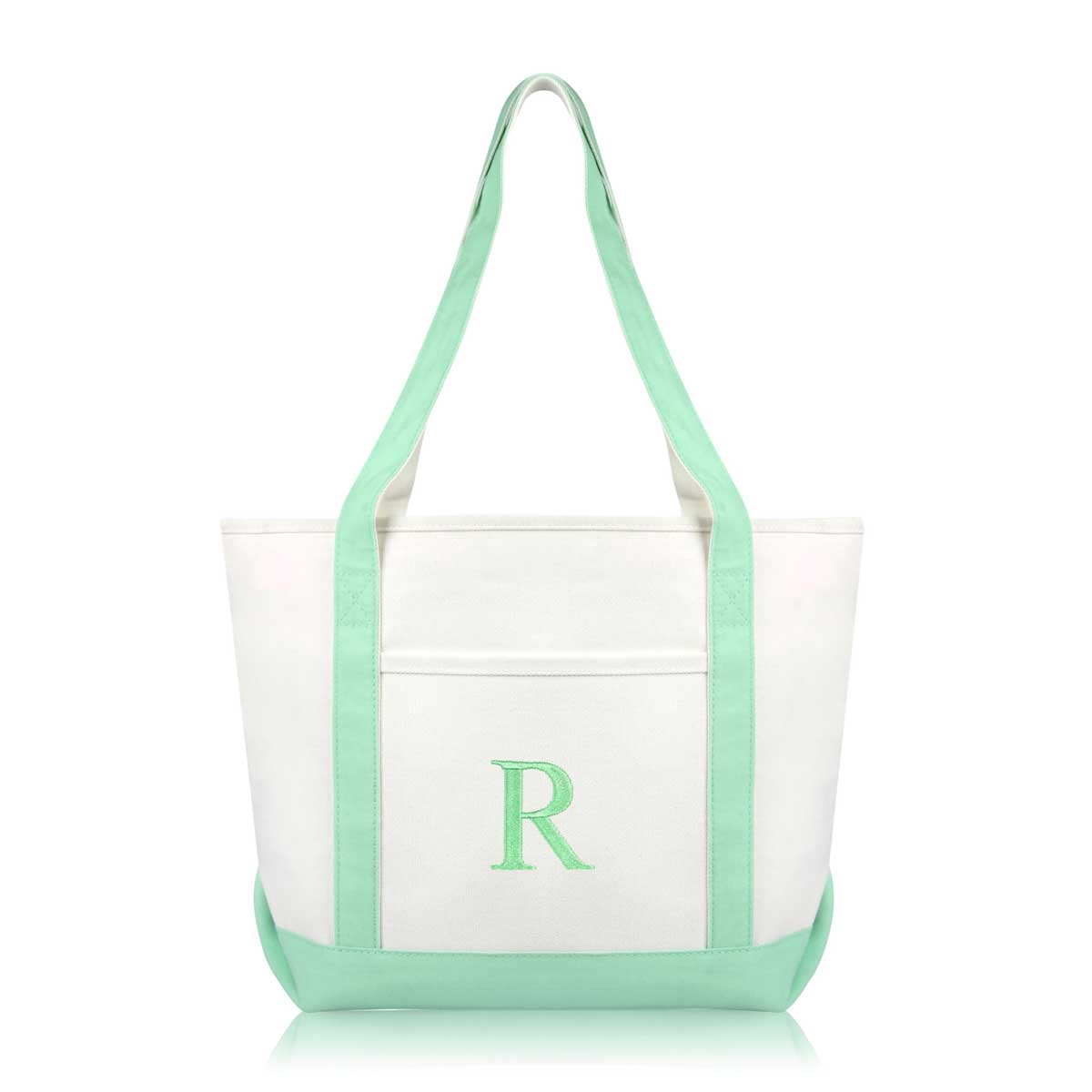 Dalix Medium Personalized Tote Bag Monogrammed Initial Letter - R