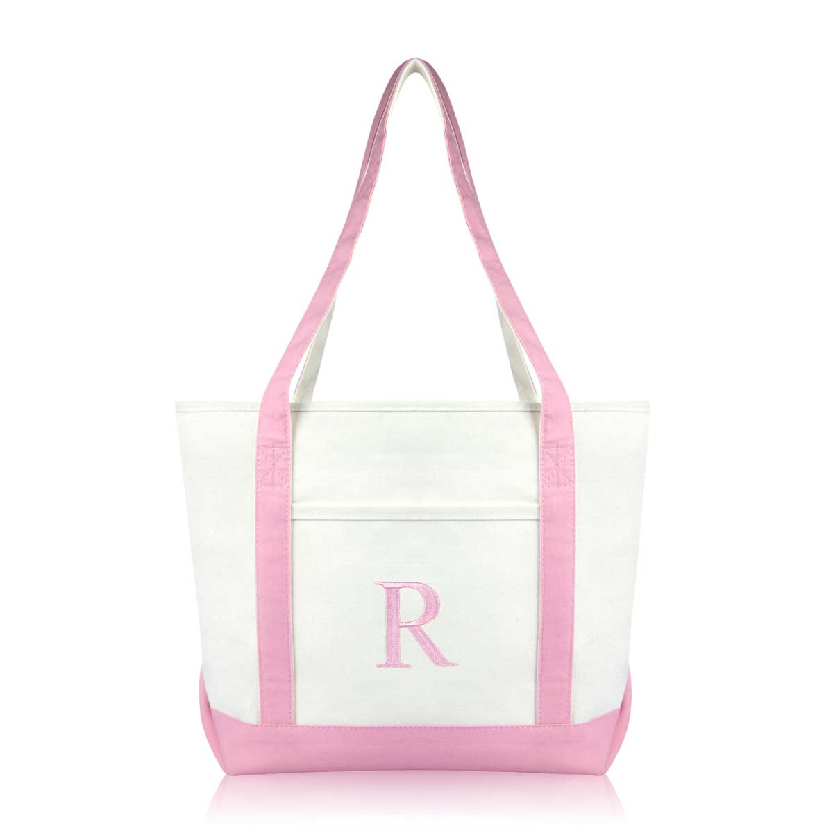 Dalix Medium Personalized Tote Bag Monogrammed Initial Letter - R