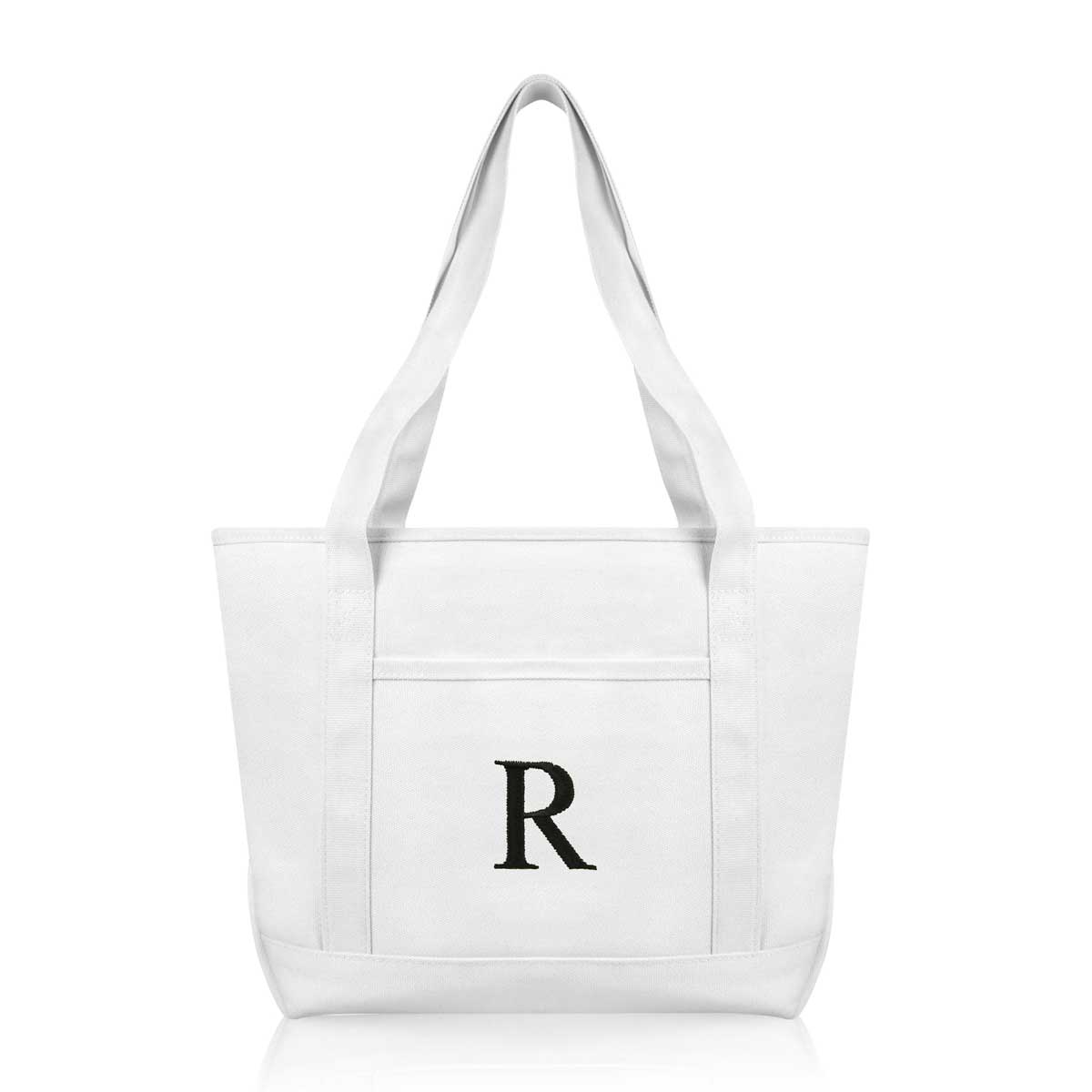 Dalix Medium Personalized Tote Bag Monogrammed Initial Letter - R