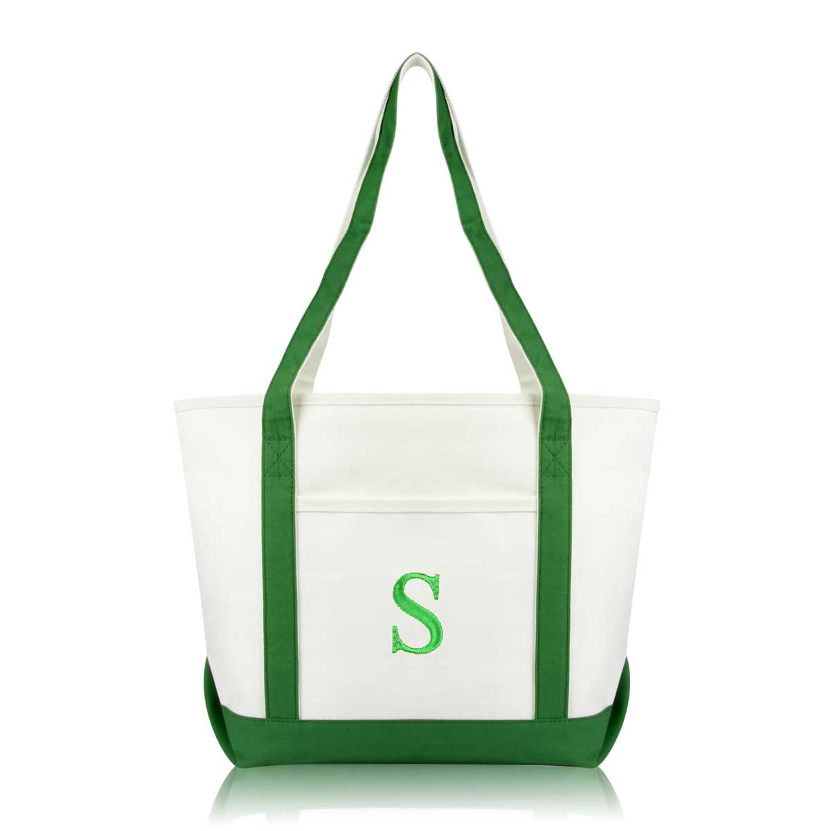 Dalix Medium Personalized Tote Bag Monogrammed Initial Letter - S