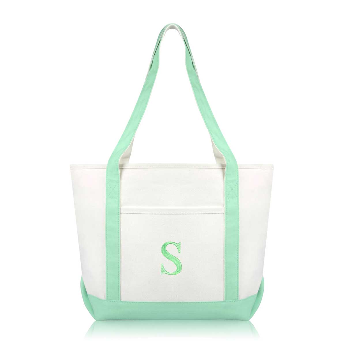 Dalix Medium Personalized Tote Bag Monogrammed Initial Letter - S