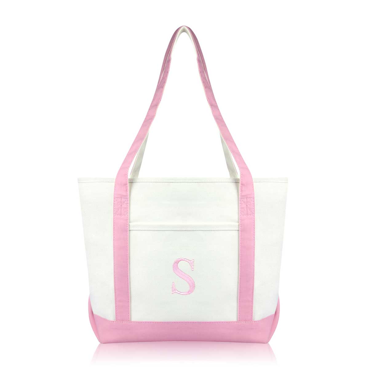 Dalix Medium Personalized Tote Bag Monogrammed Initial Letter - S
