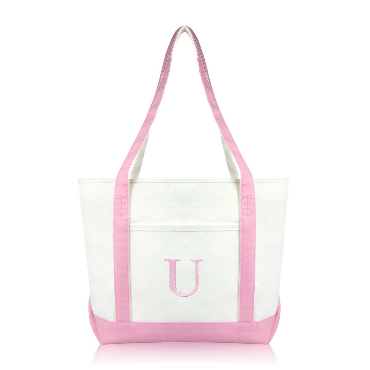 Dalix Medium Personalized Tote Bag Monogrammed Initial Letter - U