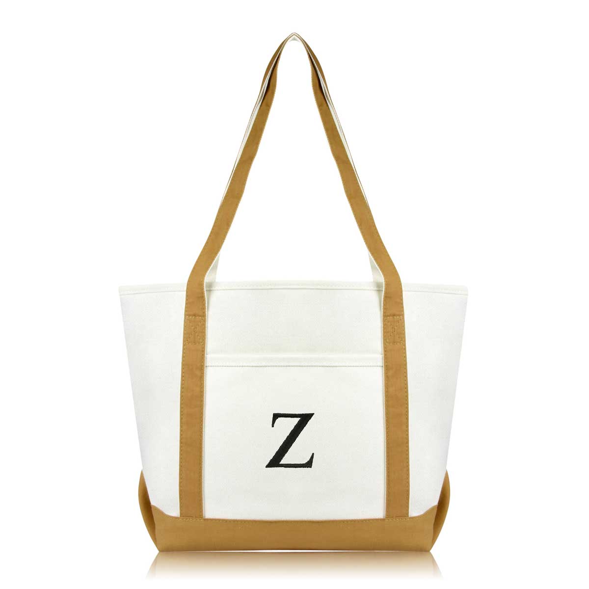 Dalix Medium Personalized Tote Bag Monogrammed Initial Letter - Z
