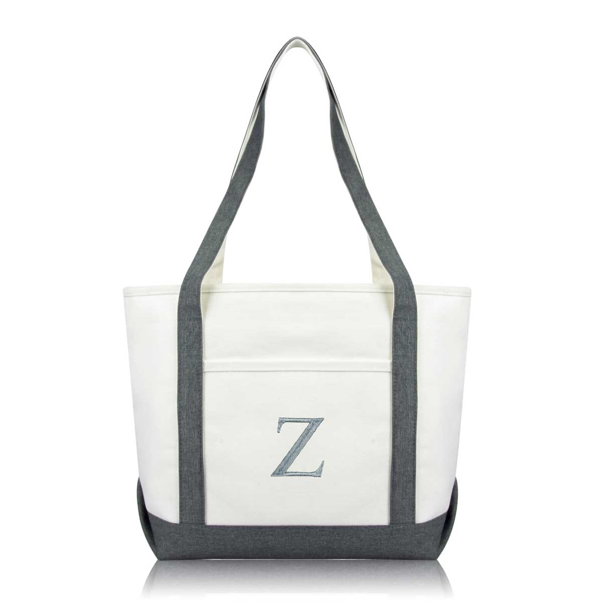 Dalix Medium Personalized Tote Bag Monogrammed Initial Letter - Z