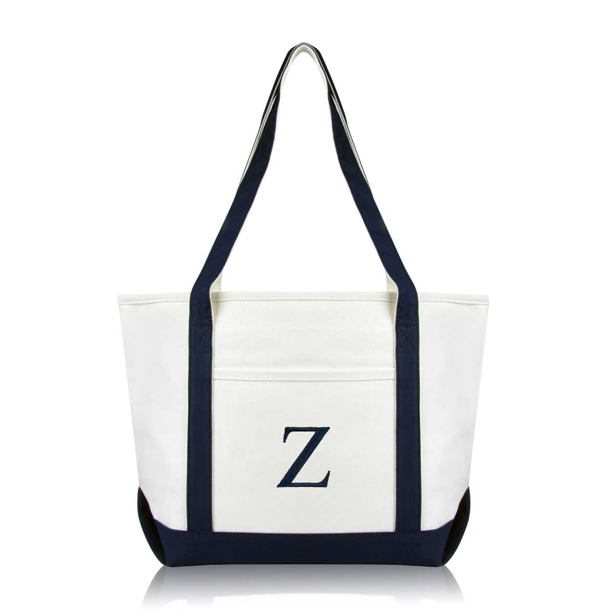 Dalix Medium Personalized Tote Bag Monogrammed Initial Letter - Z