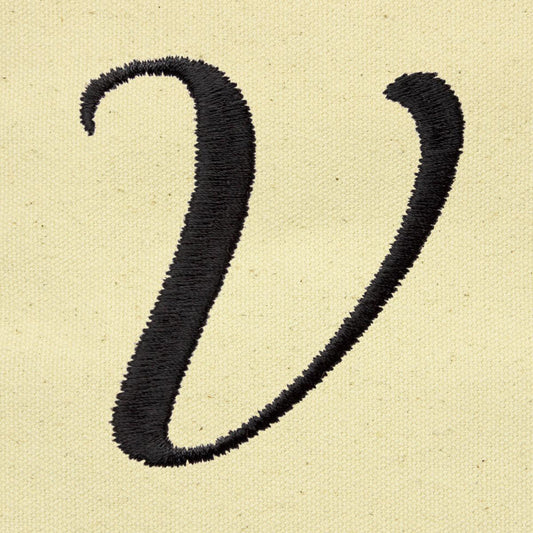 Dalix Striped V-Initial Tote Bag Womens Ballent Letter V