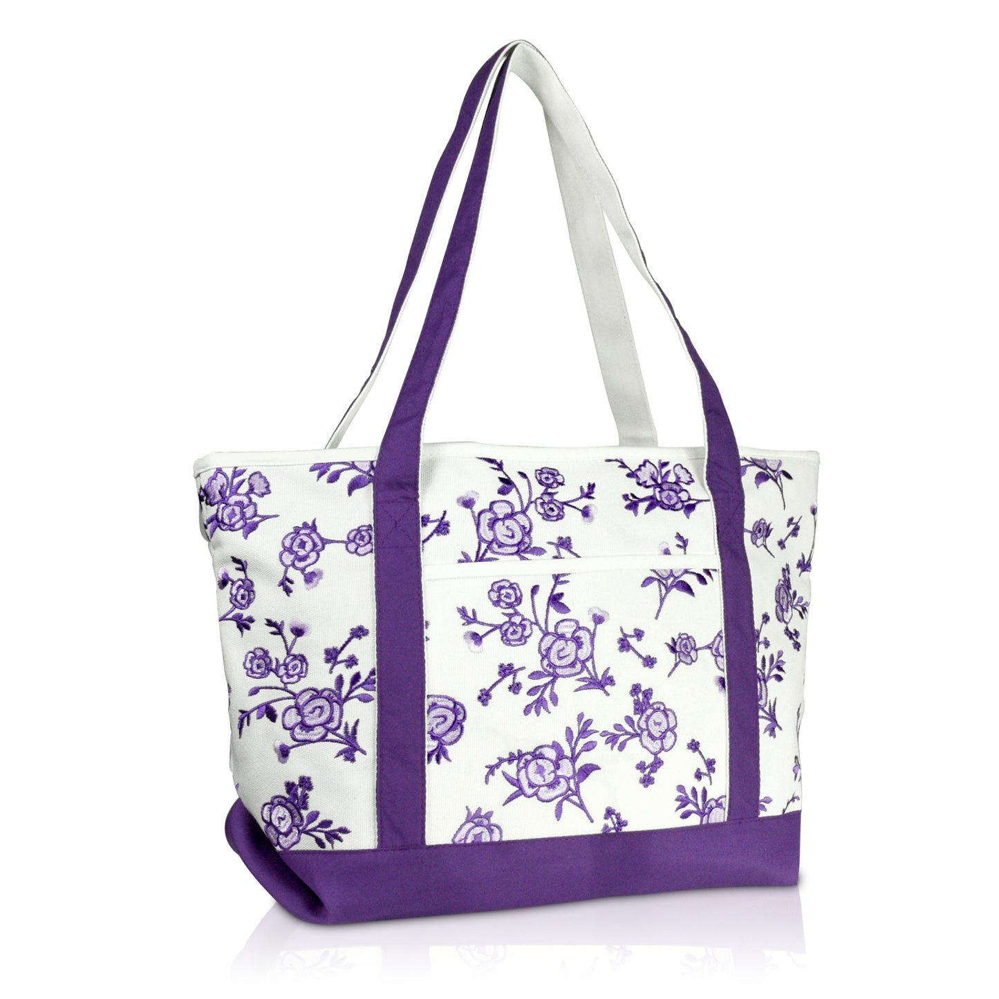 Dalix Floral Tote Bag