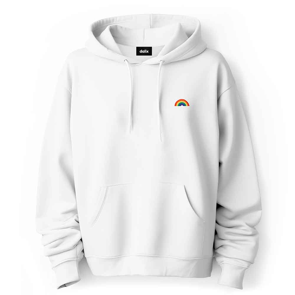 Dalix Rainbow Embroidered Fleece Zip Hoodie Cold Fall Winter Mens in Light Blue 3XL XXX-Large